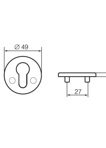 Накладка Abloy LH001 FIN ROUND 40 мм FE HCR PZ матовый хром