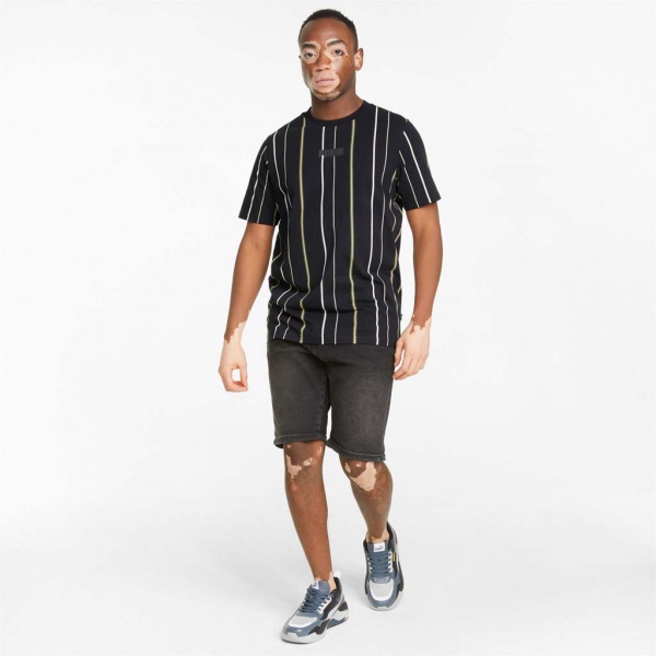 Футболка Puma MODERN BASICS STRIPE TEE 84740801 р.S чорний