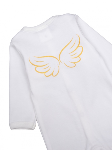 Комбинезон унисекс Bambinelli с крылышками и ангелочком р.68 молочный 