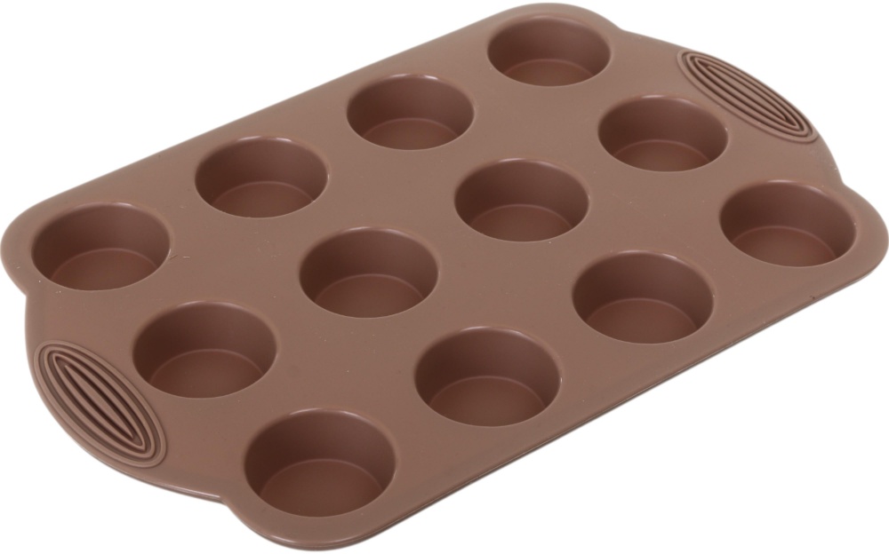 Форма для випікання кексу Smart Kitchen by Flamberg на 12 шт. Peach&Brown 30х19.5х2.8 см коричневий