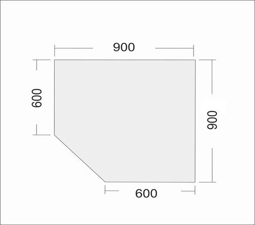 Кутовий сегмент LuxeForm SP 801 900x900x28 мм дуб скельний