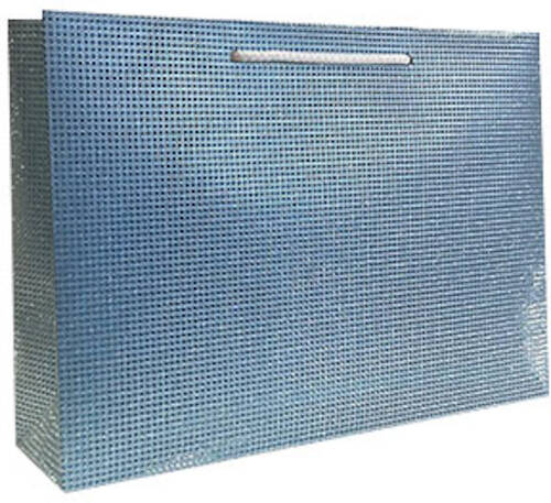 Пакет подарочный 24x34x9 см текстурный голубой