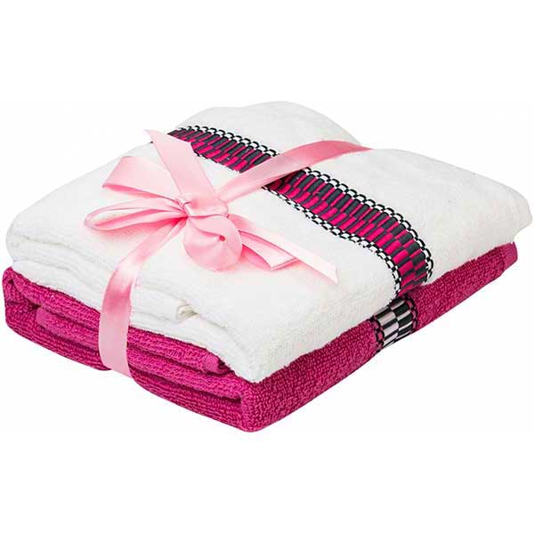 Набор полотенец Leon розовый/белый 2 шт