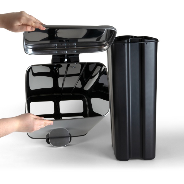 Ведро с крышкой MVM BIN-15 30L SS STEEL SQUARE 30 л стальной 