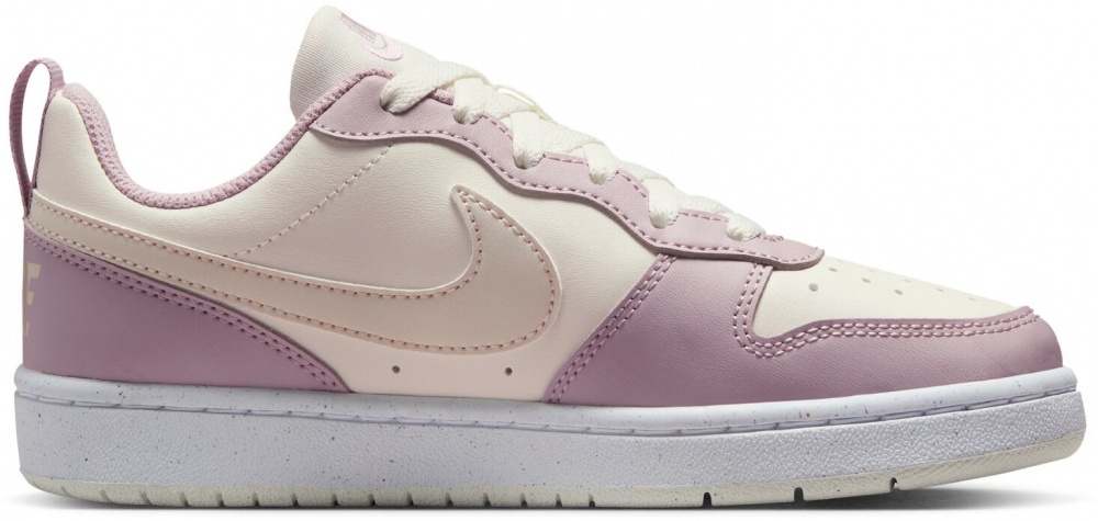 Кроссовки для девочек демисезонные Nike COURT BOROUGH LOW RECRAFT DV5456-129 р.36 бежевые с розовым
