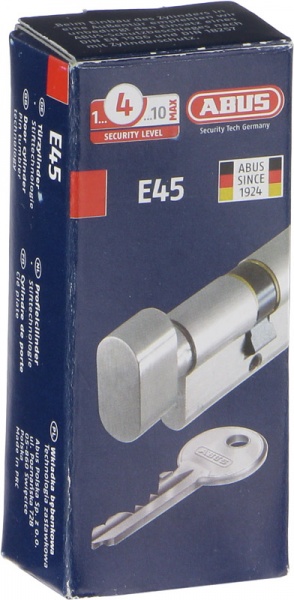 Циліндр Abus KE45 30x30 ключ-вороток 60 мм матовий нікель