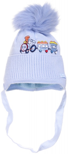 Шапочка дитяча для хлопчика Kraft+ р.44-46 сіро-блакитний 2264 