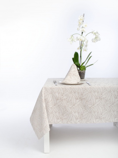 Скатерть Багренец 119-23/00 150x250 см бежевый Эдельвика 