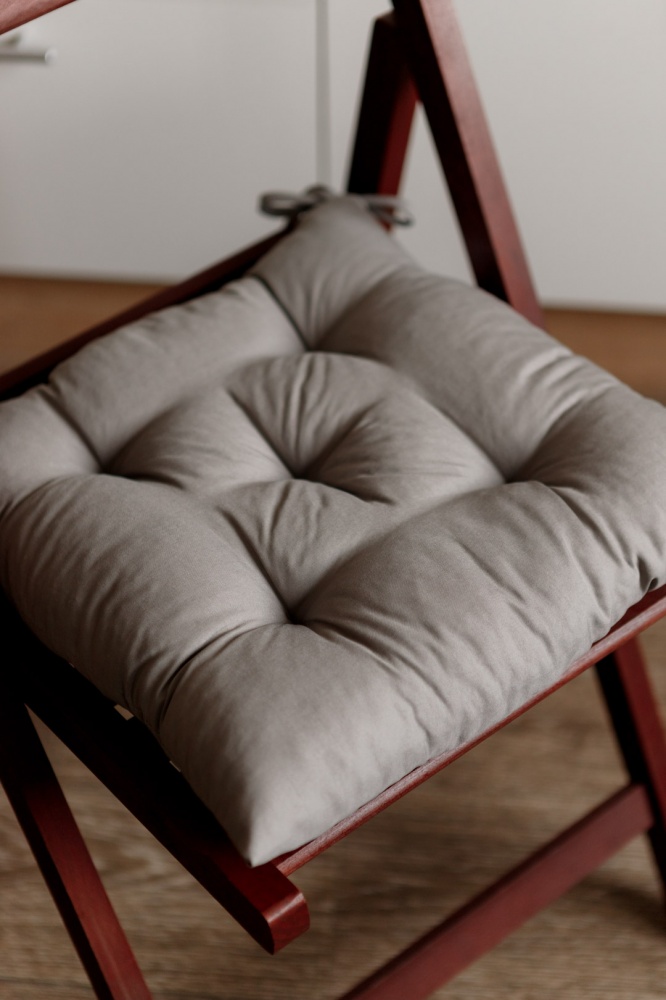 Подушка на стілець Фибра 40х40 сіра Прованс