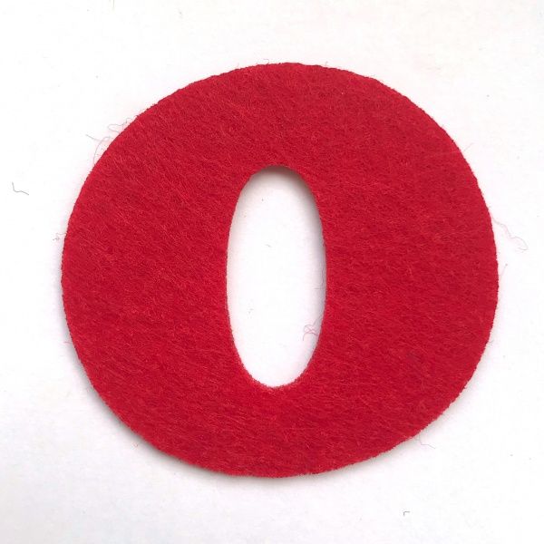 Буква О з фетру 2 мм, 10 см