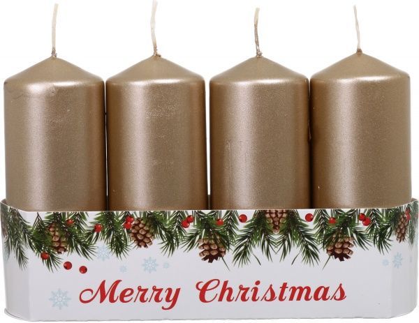 Набір свічок золотих 10 см