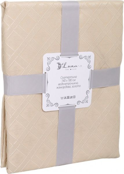 Скатертина жакардова 140x180 см золотий Luna 