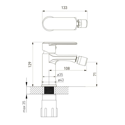 Смеситель для биде VOLLE FIESTA 1534.020101