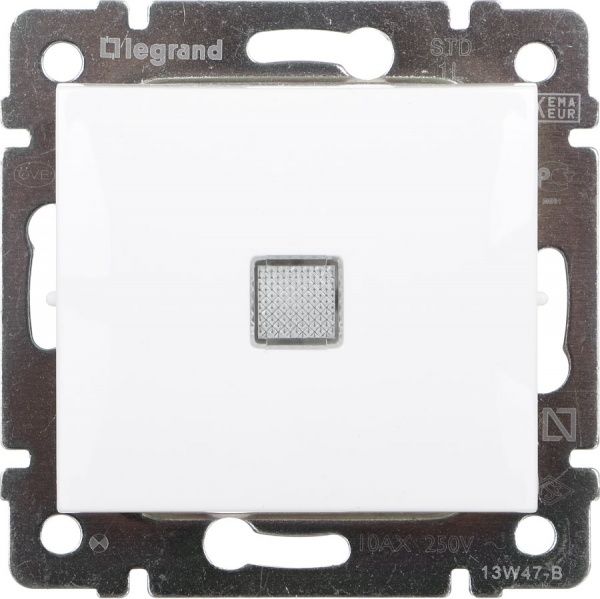 Вимикач одноклавішний Legrand Valena з підсвіткою 10 А 230В IP20 білий 774410