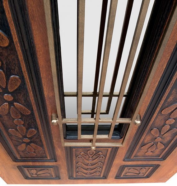 Двері вхідні Abwehr АП1-127 (V) (K7) (СПЗ) (ЗК) 096Л (ЗД+ПТ2) дуб золотий 2050x960мм ліві