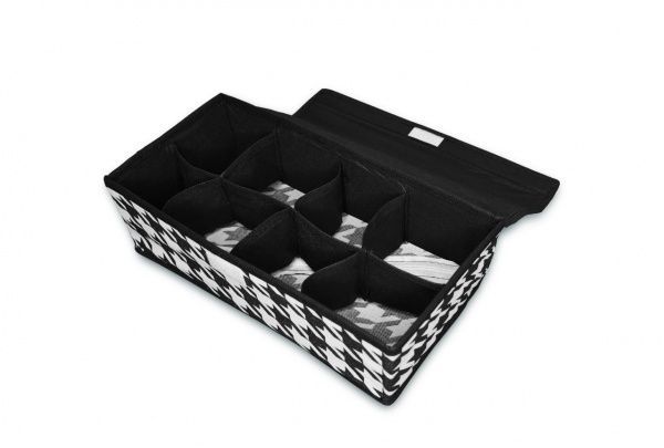 Короб складной с кришкой Handy Home UC-125 Scotland белый/черный 100x320x160 мм