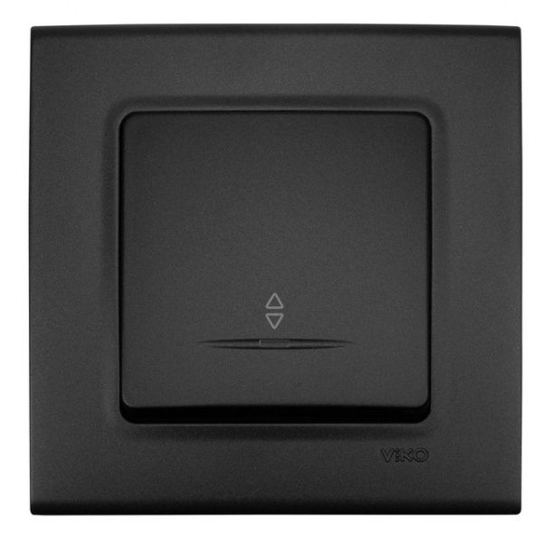 Выключатель проходной одноклавишный Viko Linnera Life с подсветкой черная ночь