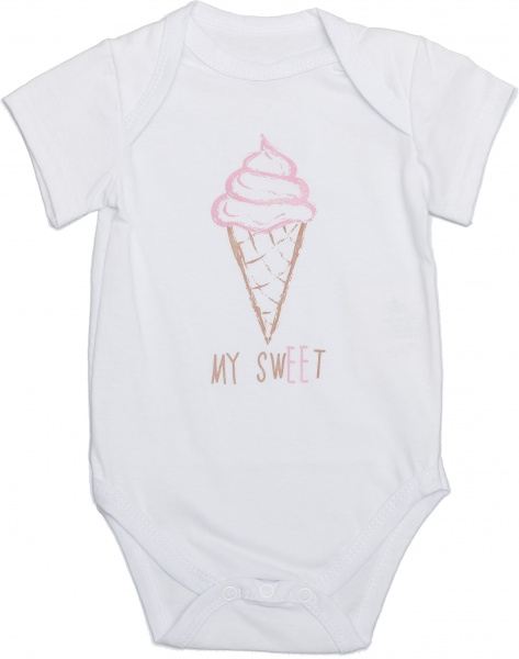 Боди для девочки Модний Карапуз р.62 бело-розовый 303-00023-6 