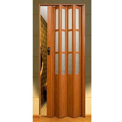 Двери-гармошка ПВХ Simfonia 2030x860 мм фруктовое дерево стекло
