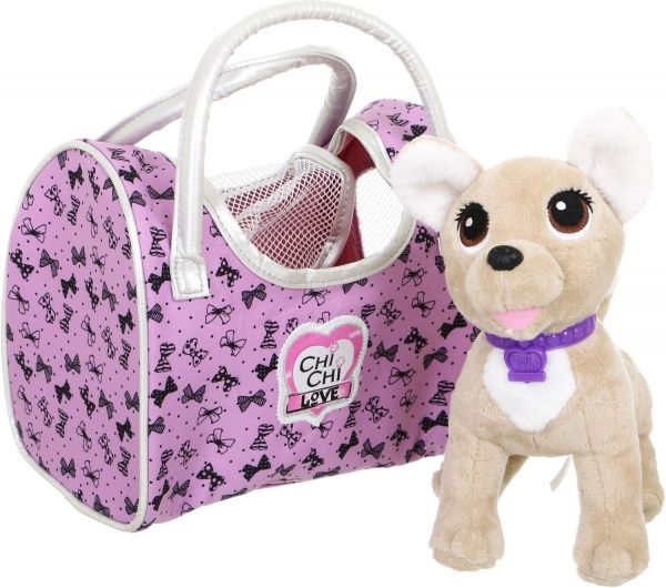 Мягкая игрушка VRG Собачка CCL Чихуахуа Фэшн. Вояж с ошейником и сумочкой 20 см 5893124