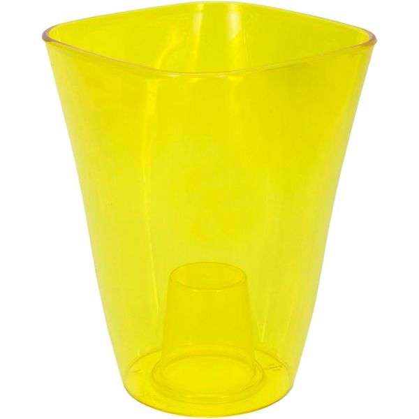 Кашпо пластикове Lamela Флора квадратний 2,7л жовтий (378) 