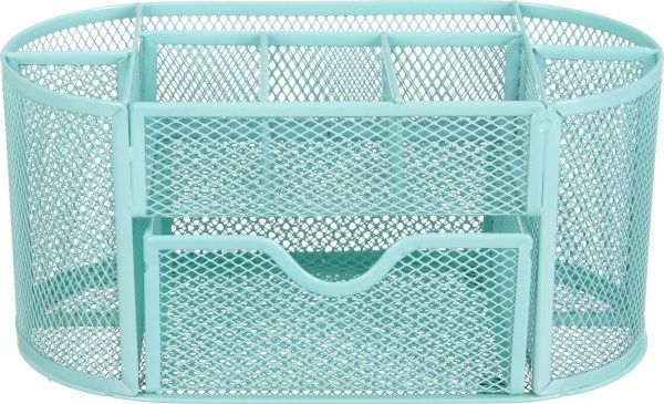 Підставка для ручок металева бірюзова 22,3x10,8x10,8