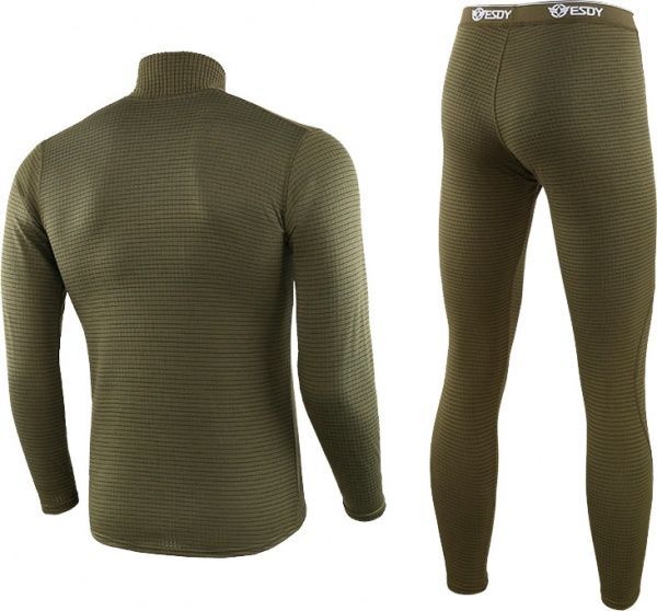 Термобелье ESDY плотный флис Кубик второй слой р. XXL олива