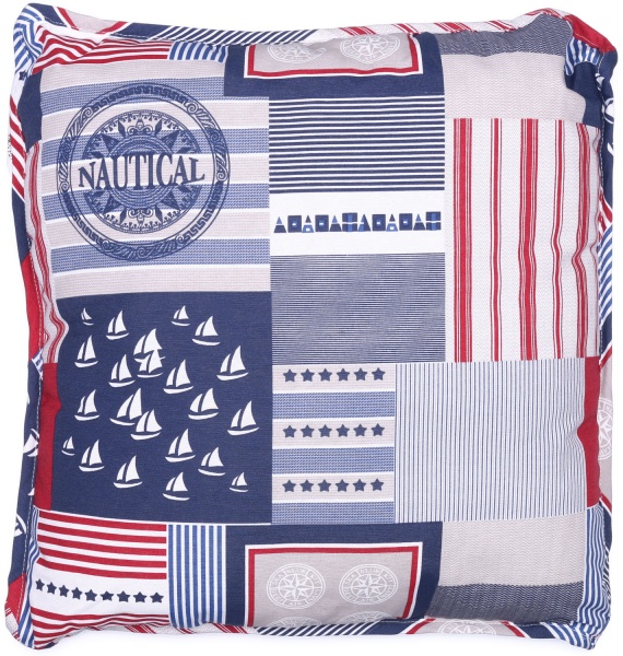 Подушка декоративная Фрегат с якорем 45x45 см белый с рисунком La Nuit 