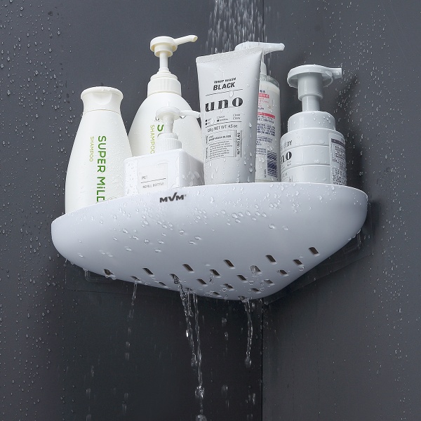 Полка угловая MVM ВР-26 белый/серый 