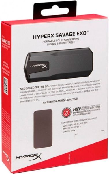 SSD-накопитель Kingston HyperX Savage EXO 480GB Portable USB 3.1 3D TLC (SHSX100/480G) 
