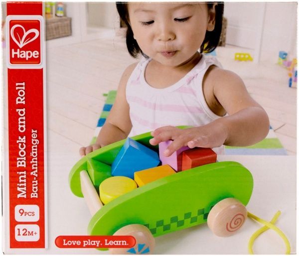 Каталка Hape Мини-тележка с кубиками E0408