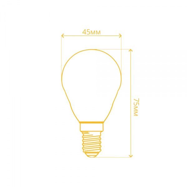 Лампа светодиодная LightMaster FIL Deco P45 6,5 Вт E14 2700 К 220 В прозрачная LB-657 