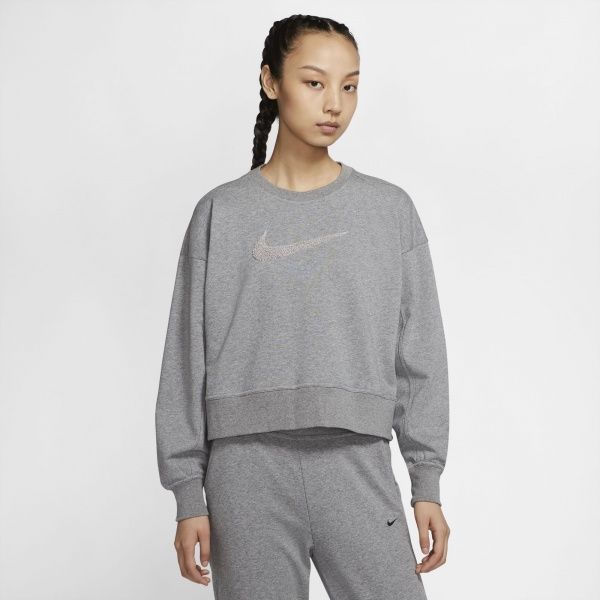 Джемпер Nike W NK DRY GET FIT CREW SWSH CU5506-091 р. XS сірий меланж