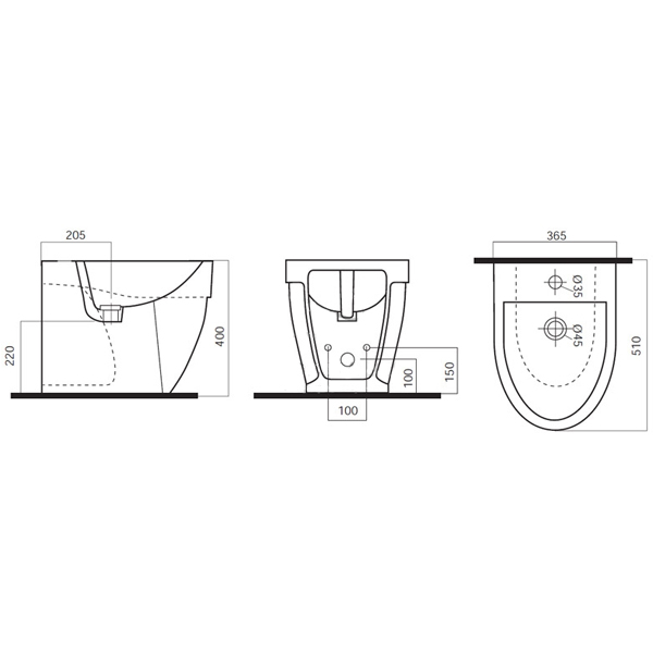 Біде АМ PM Bliss L приставне C533111WH