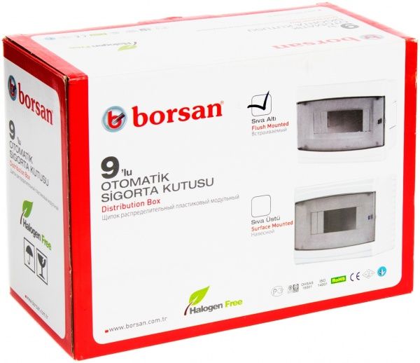 Щиток пластиковый Borsan на 9 модулей внутренний BR 805