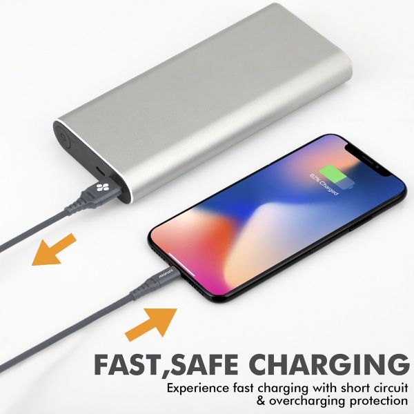 Кабель Promate NerveLink-I USB-Lightning 2.4А 1,2 м серый (nervelink-i.grey) 