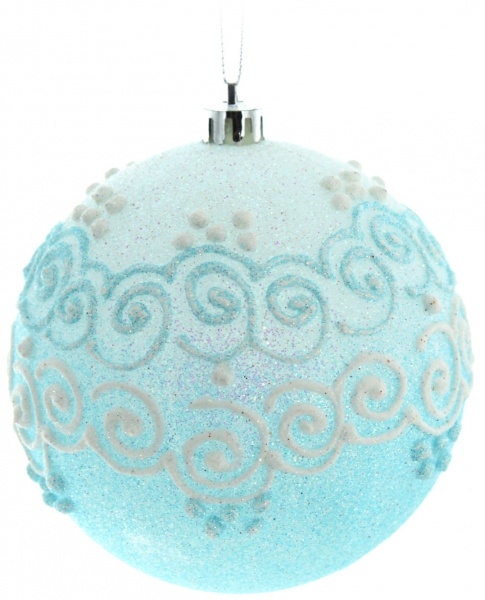 Шар новогодний Магия 100 мм голубой 5516