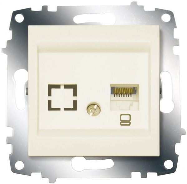 Розетка компьютерная ABB Cosmo RJ45 cat 6 кремовый 619-010300-247