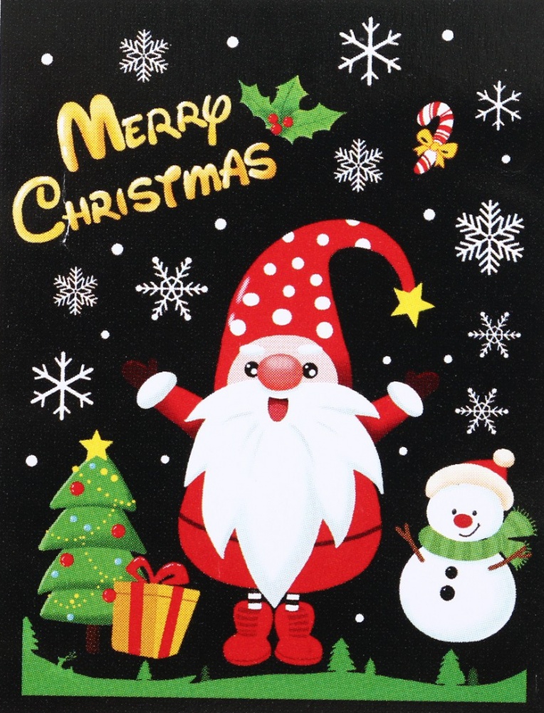 Наклейка на стекло новогодняя 4 вида в ассортименте WNSK-60 45x60 см