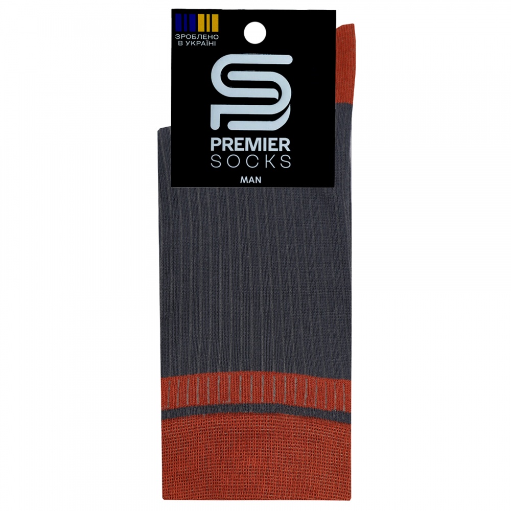 Носки мужские Premier Socks в рубчик р.29 темно-серый