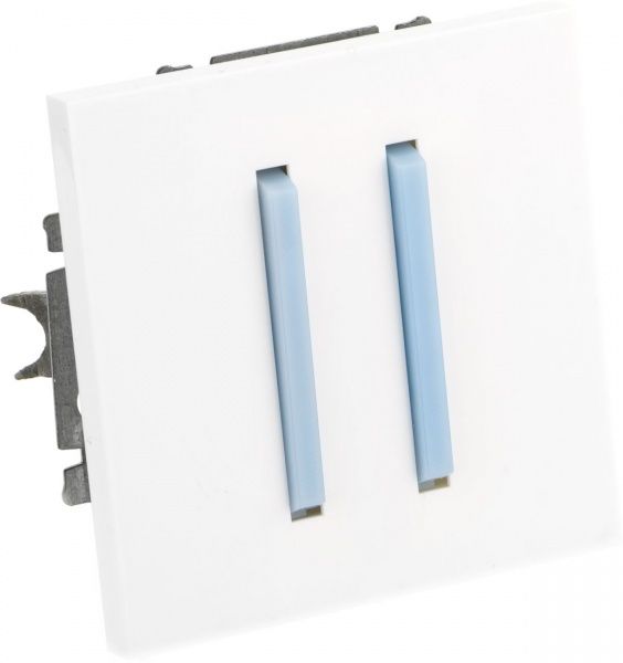 Вимикач двоклавішний ABB Neo без підсвітки 10 А 230В IP20 блакитний