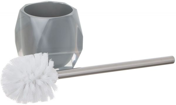 Ершик для унитаза Luna diamond белый с серой колбой
