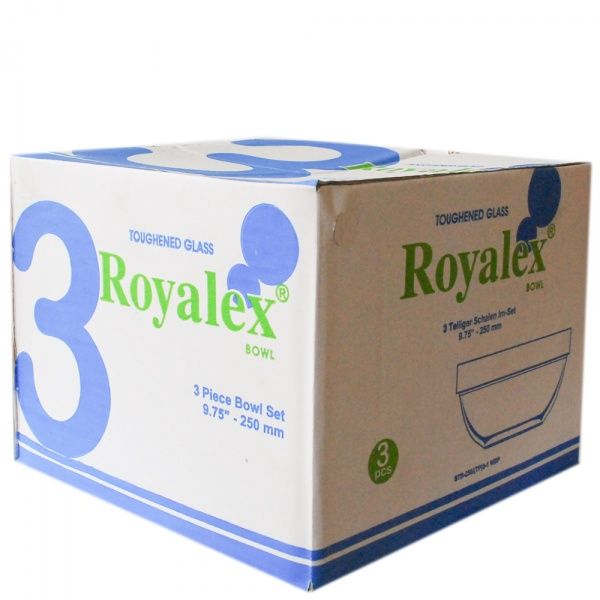 Набор салатников стеклянных 250 мм Royalex 3 шт. Super Value