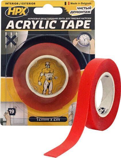 Двостороння клейка стрічка HPX акрилова Acrylic Tape 12мм х 2м TT1202