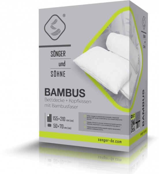 Набор одеяло 155х210 см + подушка 50х70 см Bambus Songer und Sohne