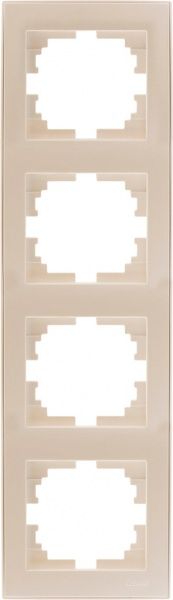 Рамка чотиримісна Lezard Rain вертикальна перлинно-білий 703-3030-154