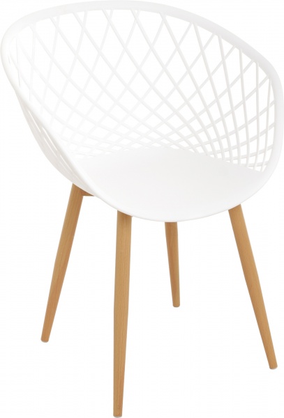 Стул обеденный с подлокотниками Air белый бежевый/белый