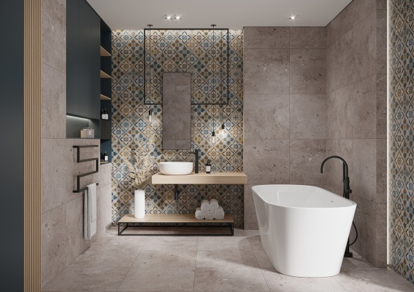 Клинкерная плитка DARKSIDE GRYS PATERN 60х60 (1,08) Ceramika Paradyz