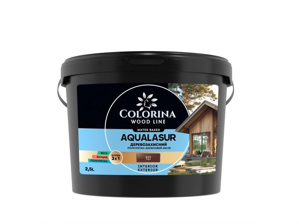 Антисептик COLORINA Aqualasur графит глянец 2,5 л