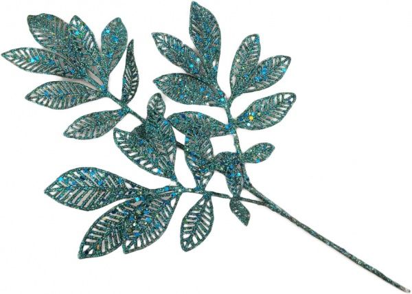 Декорація новорічна Гілка з листям синя 43 см EPI-RS1Z2505 